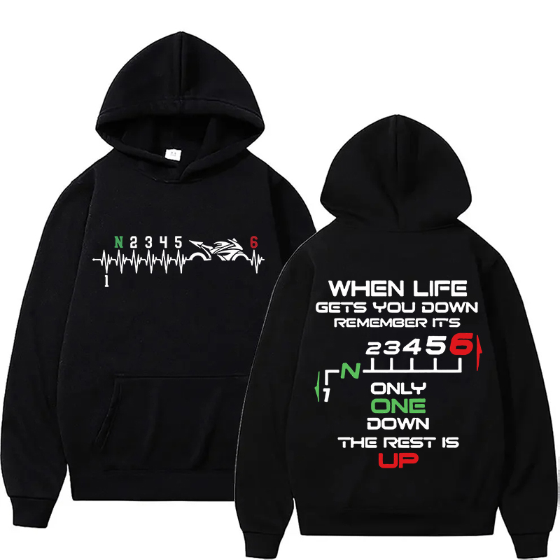 Motorcycle Gear Hoodie - New 1N23456 Motorcycle Gear Biker Heartbeat