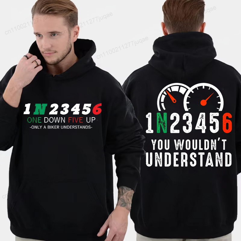 Motorcycle Gear Hoodie - New Men's Trendy Hooded Sweatshirt, 1N23456